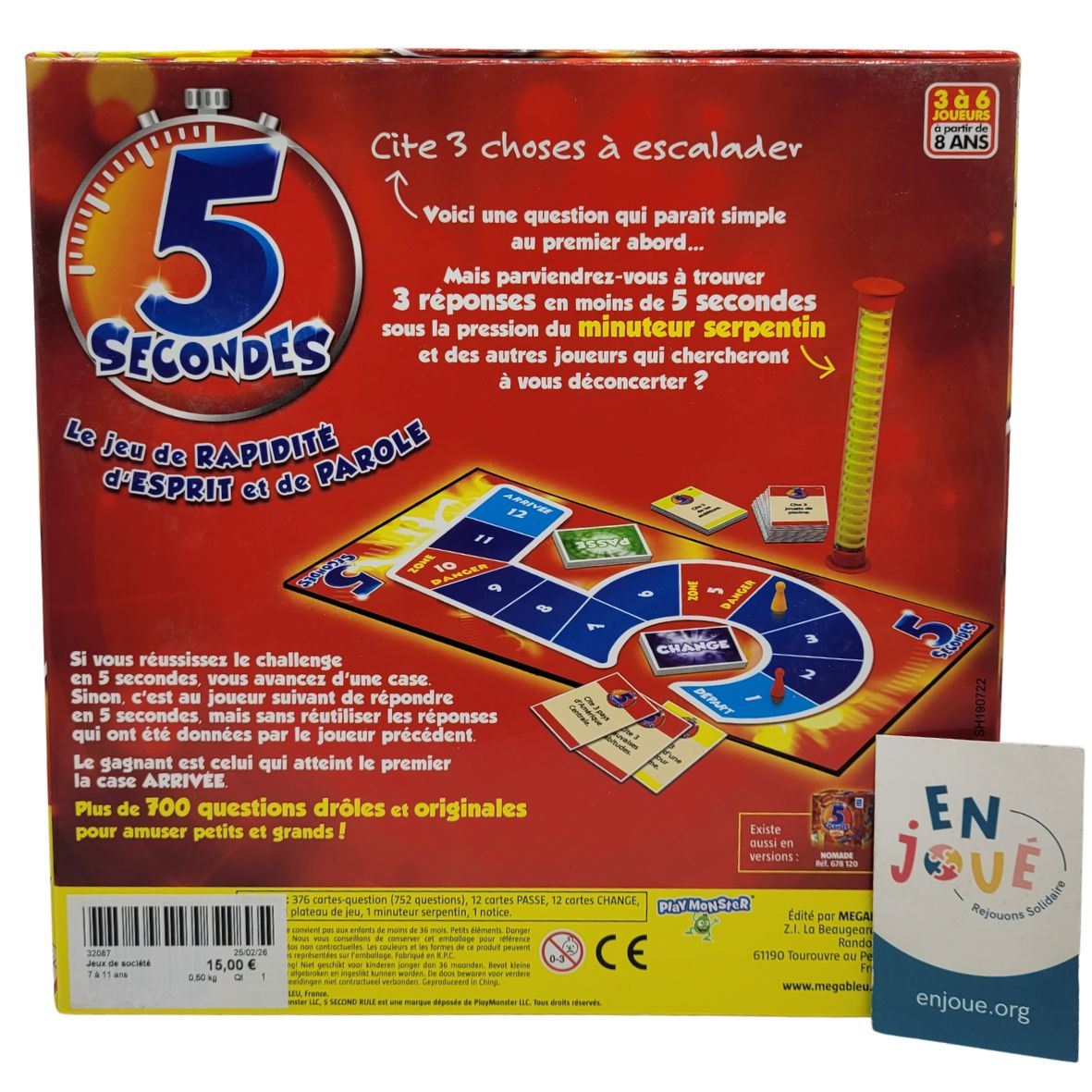 Jeu de Société - 5 Secondes -Jeu de Questions et Réponses -Megableau - À Partir de 8 ans. Bon état - Vue 4 - 